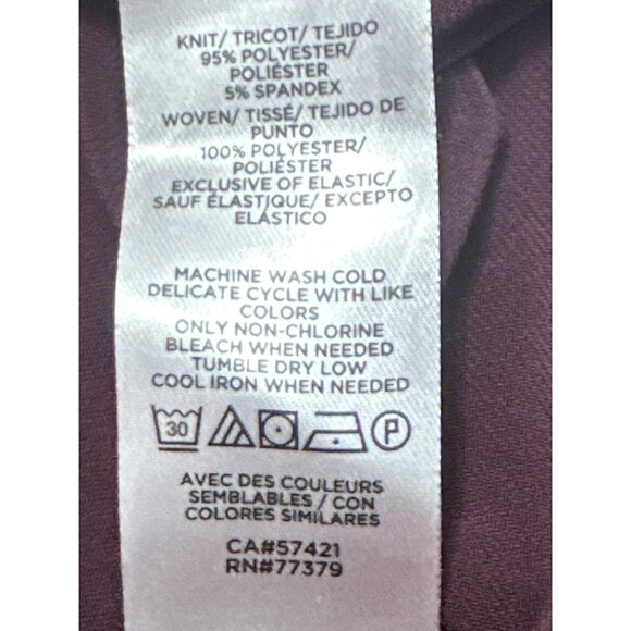 Ann Taylor Small Burgundy Smocked Shoulder Blouse Flutter Sleeve Top Fall - Picture 9 of 10